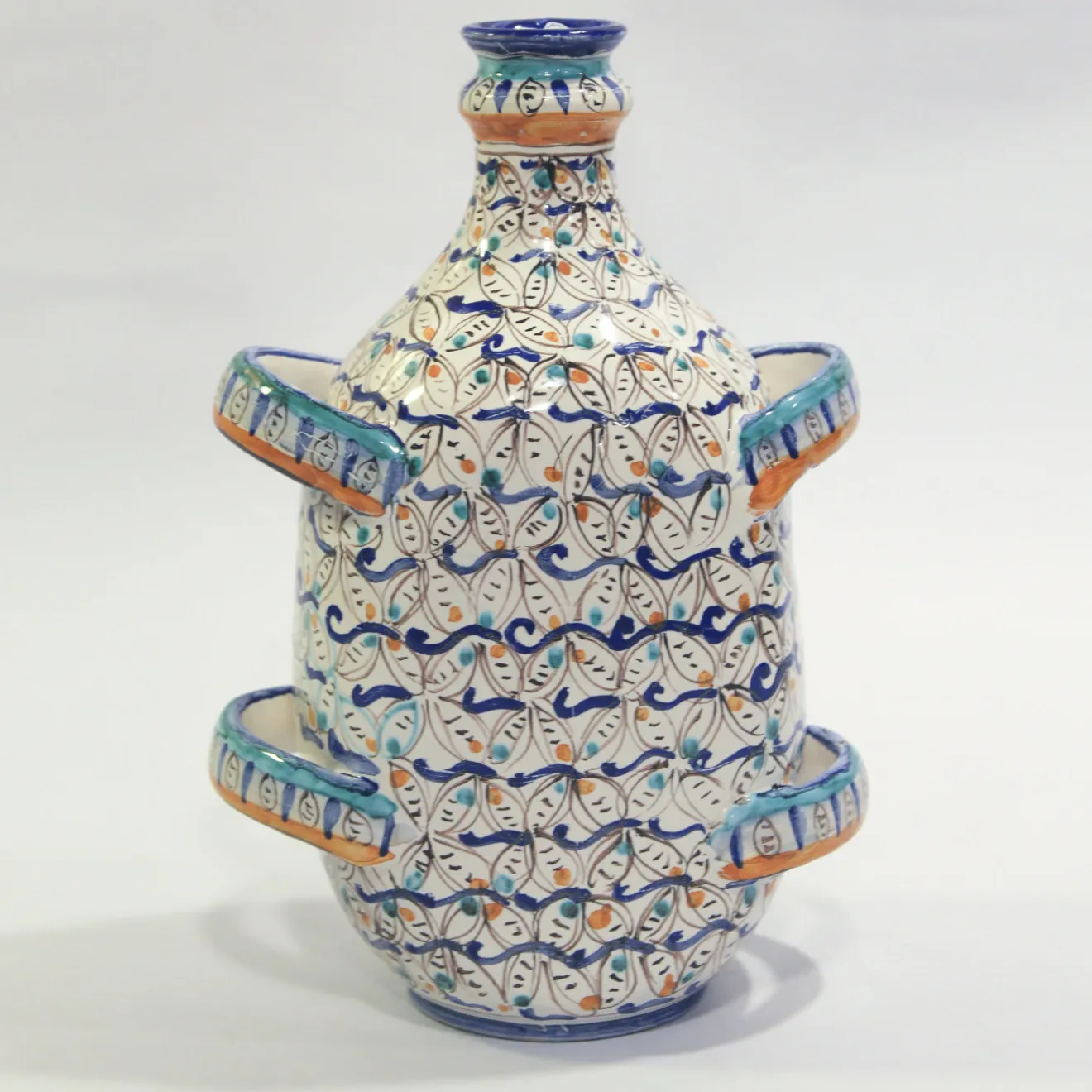 Sbigoli Terrecotte Firenze Vaso a fiasco Uccellino con 4 maniglie di Lorenza Adami