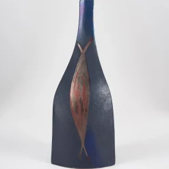Ceramiche Lega di Martina Scarpa Vaso a Forma di Bottiglia Bottiglia #2 in Ceramica Policroma