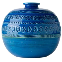 Bitossi Ceramiche Vaso a palla piccolo Blu di Aldo Londi