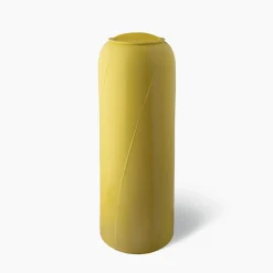 Bitossi Ceramiche Vaso alto giallo A con coperchio di Benjamin Hubert