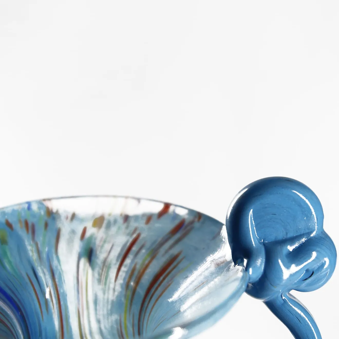 Madeforsoul Vaso Anfora in Vetro di Murano Azzurro