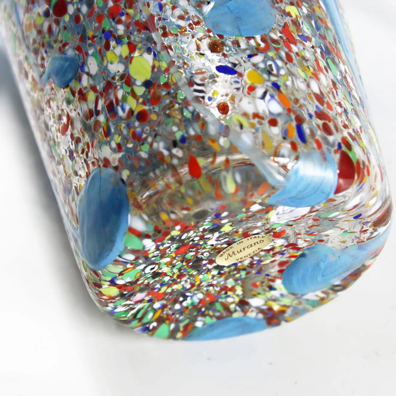 Madeforsoul Vaso Anfora in Vetro di Murano Azzurro