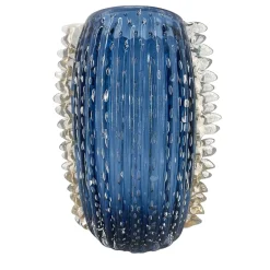 Officine di Murano 1295 Vaso Balloton blu marino e trasparente