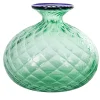 Officine di Murano 1295 Vaso Balloton verde con bordo blu