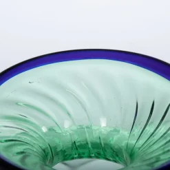 Officine di Murano 1295 Vaso Balloton verde con bordo blu