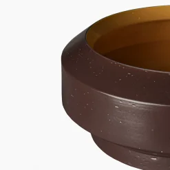 Bitossi Ceramiche Vaso basso Tribe marrone e giallo di Arik Levy