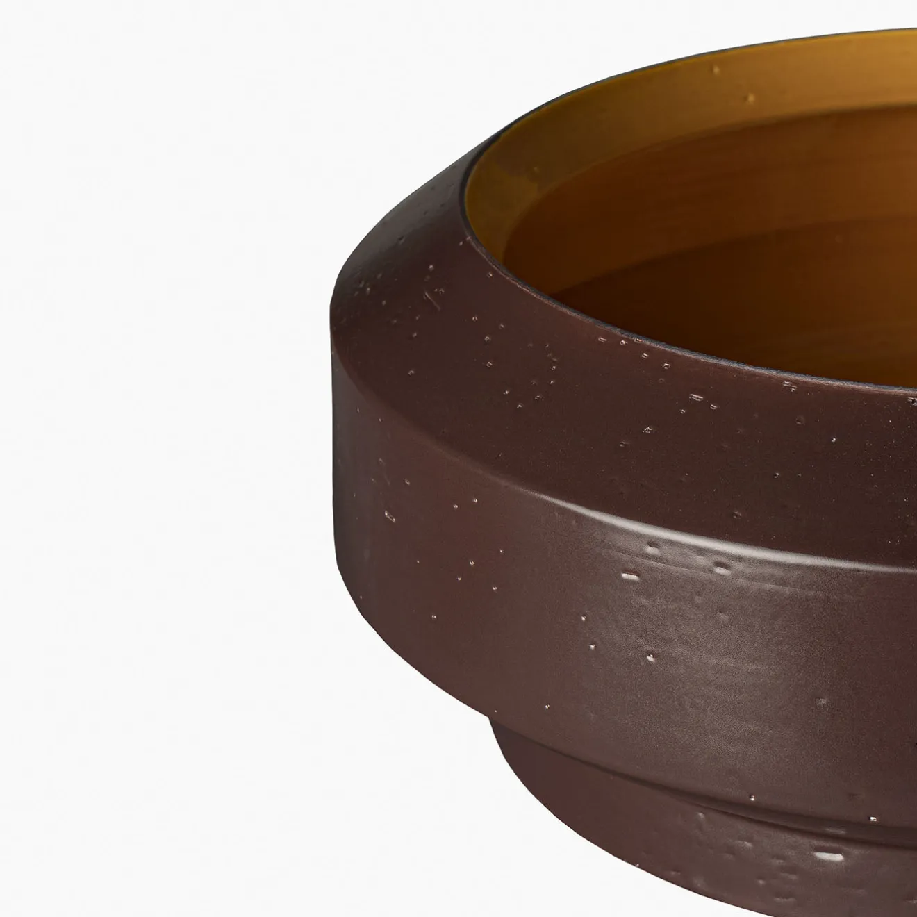 Bitossi Ceramiche Vaso basso Tribe marrone e giallo di Arik Levy