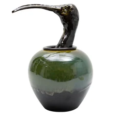 Amaaro Vaso Canopo Ibis nero e verde