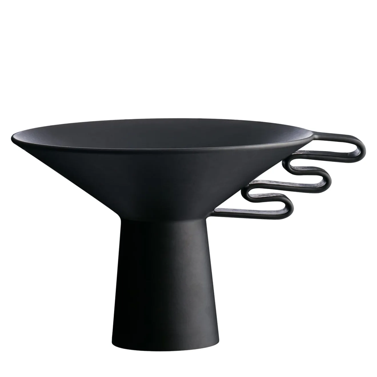 Rometti Vaso Chauc in smalto nero opaco di Jean-Christophe Clair