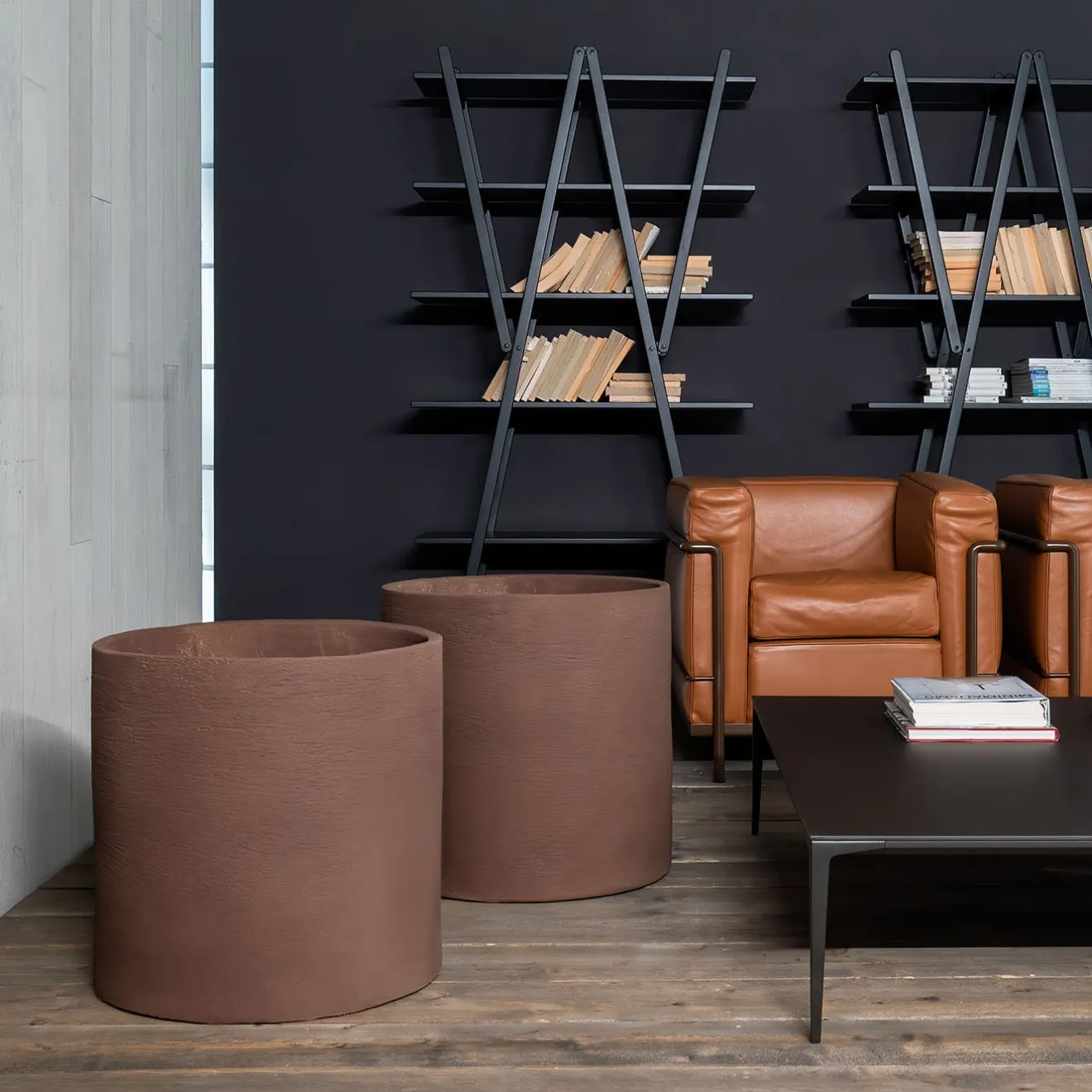 Pot à Porter Vaso cilindrico Milano in ceramica marrone