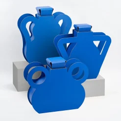 ADJ Style Vaso con manico rotondo in pelle Edition Limitée OTTO Majorelle Blue con coperchio