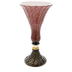 Officine di Murano 1295 Vaso con piede in oro e rubino Stmtrub