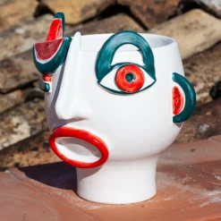 Patrizia Italiano Vaso con testa di venditore di angurie di Riccardo Street