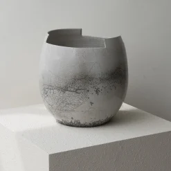 StudioNudo Vaso Cut Raku Piccolo Chiaro in Ceramica