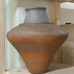 Pottery Roma Vaso decorativo in gres rosso e nero n.88