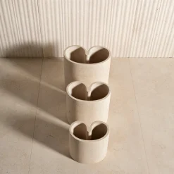 Luce Di Carrara Vaso Decorativo in Marmo Beige Medio Muze