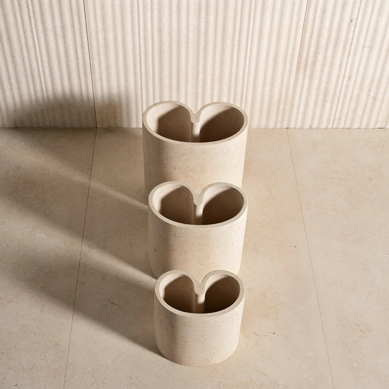 Luce Di Carrara Vaso Decorativo in Marmo Beige Medio Muze