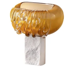 Aina Kari Vaso decorativo in vetro di Murano dorato Stravedamento