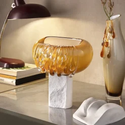 Aina Kari Vaso decorativo in vetro di Murano dorato Stravedamento