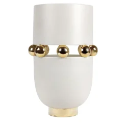 deBlona Vaso Decorativo Kósmos in Ceramica Bianca