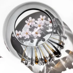 Aina Kari Vaso decorativo Like a Bowl in vetro grigio con gocce