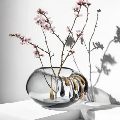 Aina Kari Vaso decorativo Like a Bowl in vetro grigio con gocce