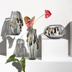 Aina Kari Vaso decorativo Like A Dodge in vetro di Murano grigio