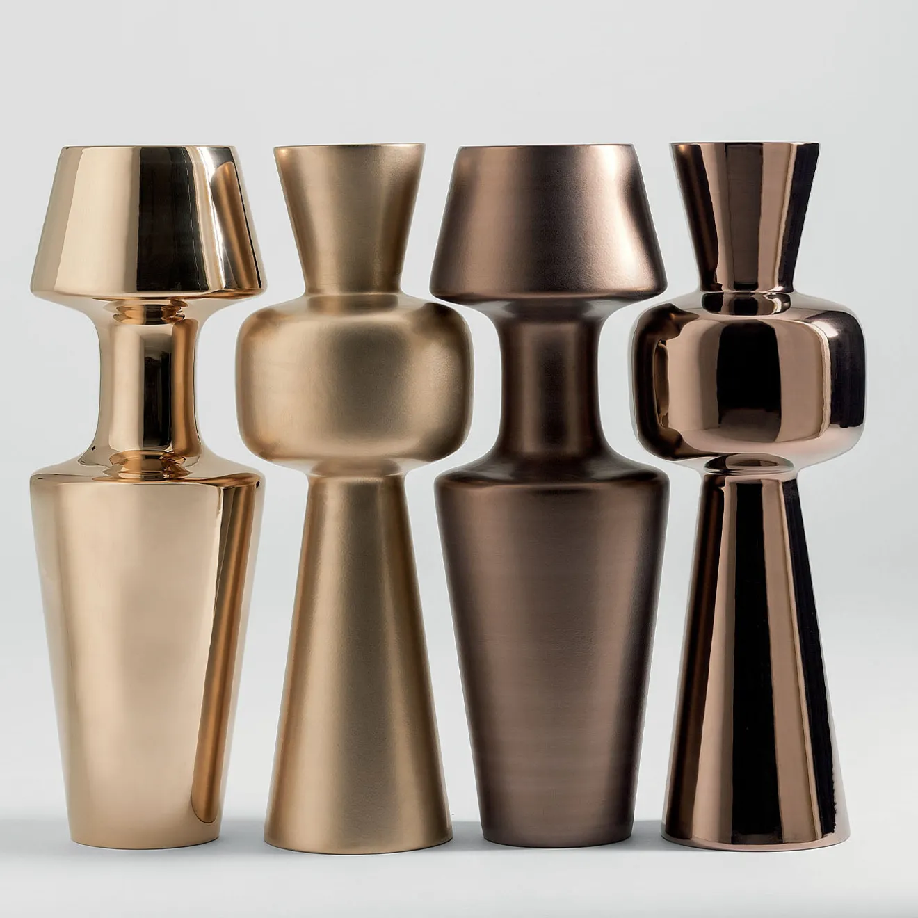 Bosa Vaso Decorativo Pauchy Paire in Ceramica Oro Opaco