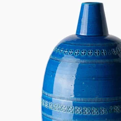 Bitossi Ceramiche Vaso Decorativo Uovo Blu di Aldo Londi