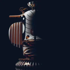 Bosa Vaso Duck Elephant in ceramica bianca satinata con dettagli in rame di Jaime Hayon