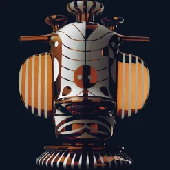 Bosa Vaso Duck Elephant in ceramica bianca satinata con dettagli in rame di Jaime Hayon