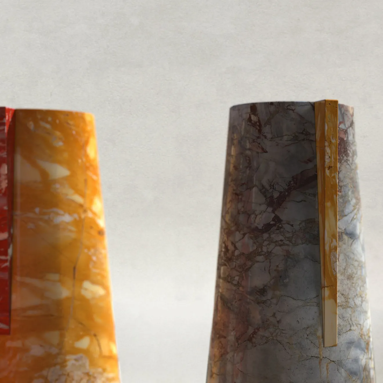 Carcino Design Vaso Elara Breccia di Versailles e Giallo Siena