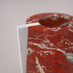 Carcino Design Vaso Elara Rosso Francia e Bianco Carrara