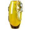 VGnewtrend Vaso giallo con 2 gechi