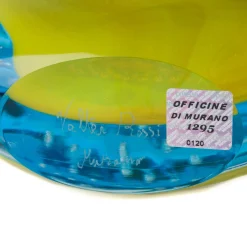 Officine di Murano 1295 Vaso giallo e azzurro Vrmbicolr