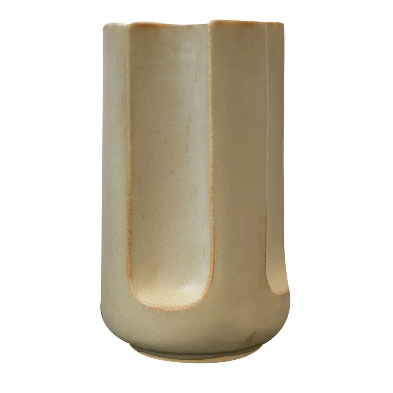 mg12 by Monica Geronimi Vaso Giuseppe Sabbia in ceramica smaltata beige opaco