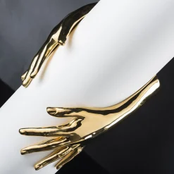 VGnewtrend Vaso Hands oro e bianco