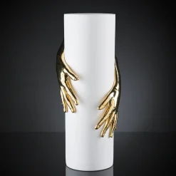 VGnewtrend Vaso Hands oro e bianco