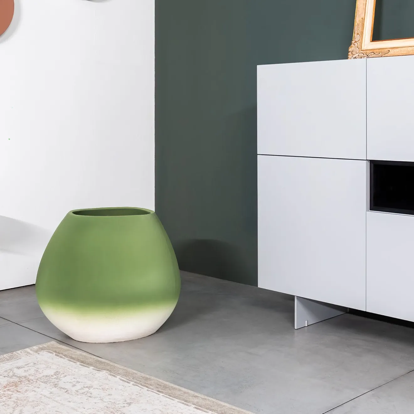 Pot à Porter Vaso in ceramica Biarritz sfumato verde-bianco