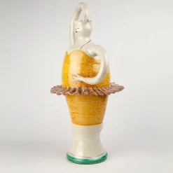 Alessandro Iudici Vaso in ceramica giallo Ballerina