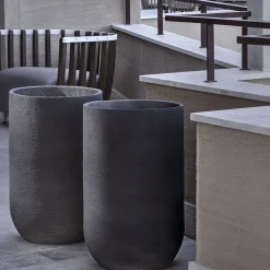 Pot à Porter Vaso in ceramica nera Palm Beach