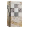Tao_H Vaso in marmo bianco e giallo Square B con coperchio di Luciano Setten