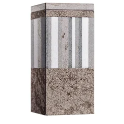 Tao_H Vaso in marmo marrone Square B con coperchio di Luciano Setten