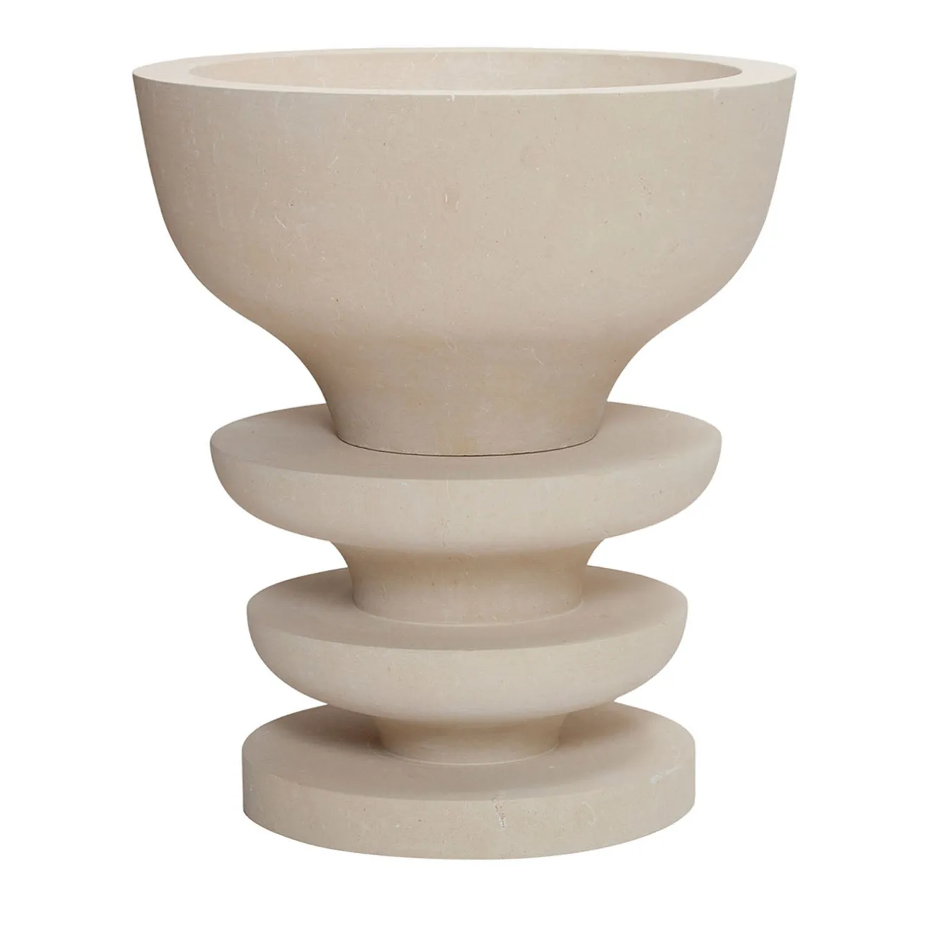 Pimar Limestone Vaso in pietra calcarea Ondulation di Matali Crasset