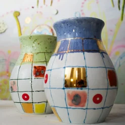 Coralla Maiuri Vaso in porcellana blu Calypso