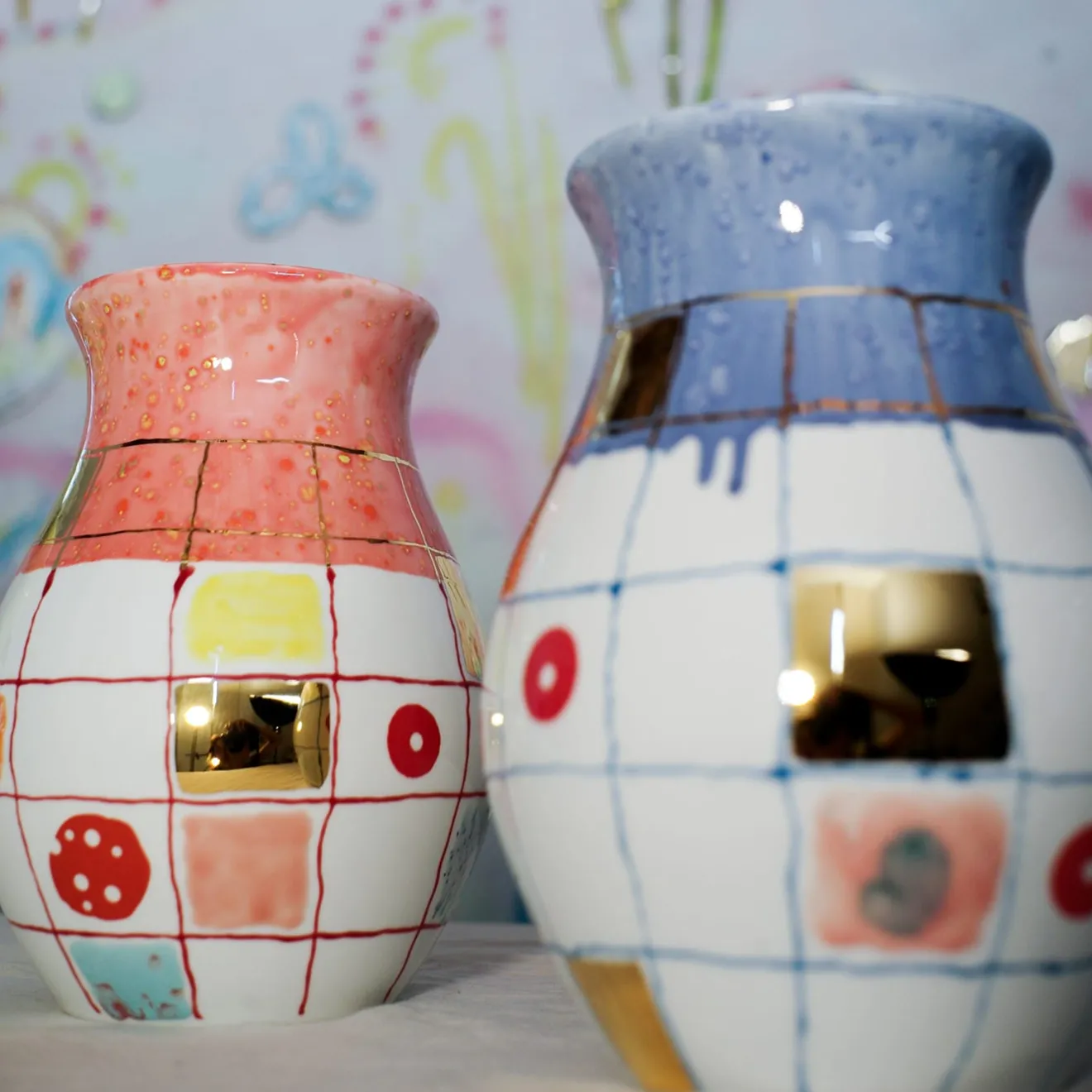 Coralla Maiuri Vaso in porcellana blu Calypso