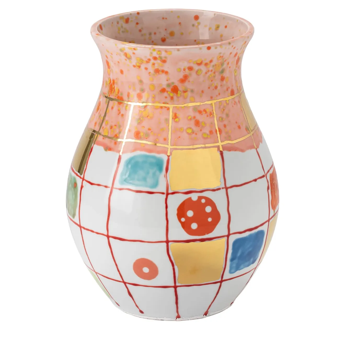 Coralla Maiuri Vaso in porcellana rosa Calypso