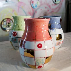 Coralla Maiuri Vaso in porcellana rosa Calypso