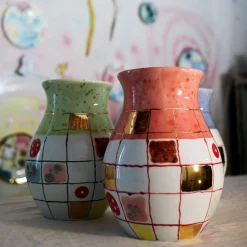 Coralla Maiuri Vaso in porcellana rosa Calypso