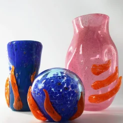 Madeforsoul Vaso in Vetro di Murano Flow Rosa e Arancione